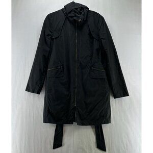 Cole Haan Jacket Womens M Parka  Coat Removable Liner Hoodie Full Zip Black